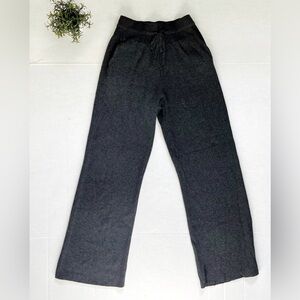 Uniqlo Wide Leg Ribbed Elastic Waist Lounge Sweatpants in Gray